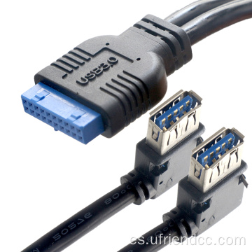 Doble USB3.0 al cable de deflectación USB